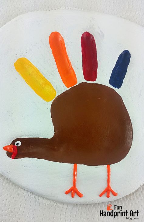 How to make a Thanksgiving Turkey Handprint Keepsake from Salt Dough Hand Impression, Thanksgiving Keepsake, Fall Handprint Crafts, Hand Print Tree, Salt Dough Crafts, Grinch Crafts, November Ideas, Fingerprint Crafts, Turkey Handprint