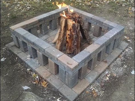 Pergola Around Fire Pit, Easy Backyard Makeover, Campfire Ideas, Diy Fire Pit Ideas, Cinder Block Fire Pit, Outside Fire Pits, Easy Fire Pit, Rustic Fire Pits, Fire Pit Ideas