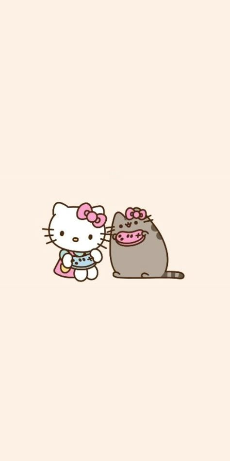 Pin on Fondos de hello kitty Pusheen Hello Kitty Wallpaper, Pusheen X Hello Kitty Wallpaper, Pusheen And Hello Kitty, Hello Kitty And Pusheen, Pusheen Hello Kitty, Hello Kitty X Pusheen, Hello Kitty Pusheen, Cute Pusheen, Hello Kitty Clipart