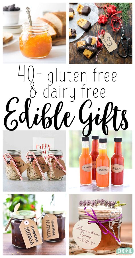 Not sure what to get friends and family for gifts this year? Make some personalized gluten free and dairy free homemade food gifts! We're sharing over 40 allergy friendly edible gifts you can make for holiday gift giving, with plenty of nut free, low carb, paleo, and vegan options. | thefitcookie.com #dairyfree #glutenfree #gifts #holidays #Christmas Diy Gifts For Foodies, Christmas Gift Edible, Homemade New Years Gifts, Fit Christmas Gifts, 4 H Cooking Project Ideas, Deserts To Give As Gifts, Homemade Christmas Gifts Edible, Gluten Free Gifts In A Jar, Gluten Free Gift Ideas