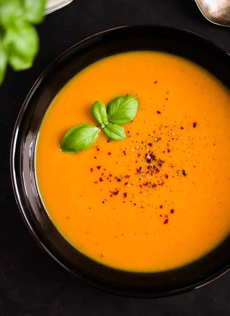 Sweet potato, carrot, and ginger soup – nothing better than a bowl of flavorful, hot soup to keep you warm on a chilly day. #whereismyspoon #sweetpotatosoup #sweetpotatocarrotsoup #spicysoup #soupbowl #hotsoup #sweetpotatoes #carrotsoup #carrotrecipes #souprecipes #yummysoups #foodbloggerrecipe Carrot And Ginger Soup, Curried Sweet Potato, Sweet Potato Carrot Soup, Sweet Potato Carrot, Carrot Ginger Soup, Ginger Soup, Cooking Cream, Green Curry Paste, Spicy Soup