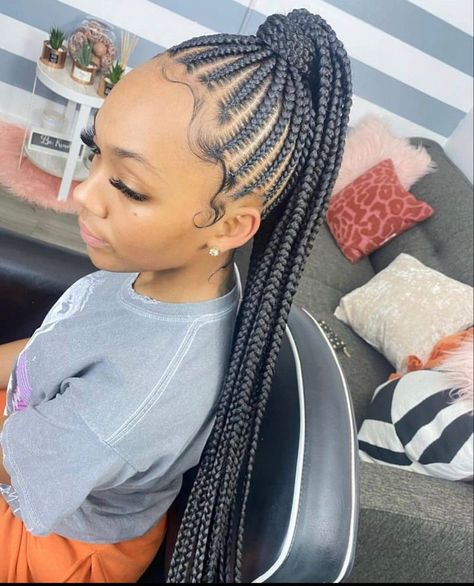 Straight Up Hairstyles, Ghana Braids Hairstyles, Feed In Braids Hairstyles, African Hair Braiding Styles, Box Braids Hairstyles For Black Women, Cute Braided Hairstyles, Braided Cornrow Hairstyles, Braids Hairstyles Pictures, Braided Ponytail Hairstyles