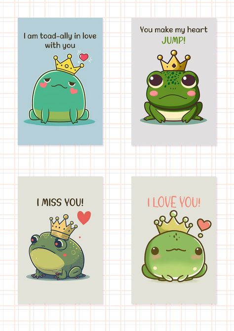 Sweet Love Letters, Love Puns, Frog Prince, Sweet Love, Printing Shop, Valentine Card, Anniversary Card, Fabric Bags, Love Letter