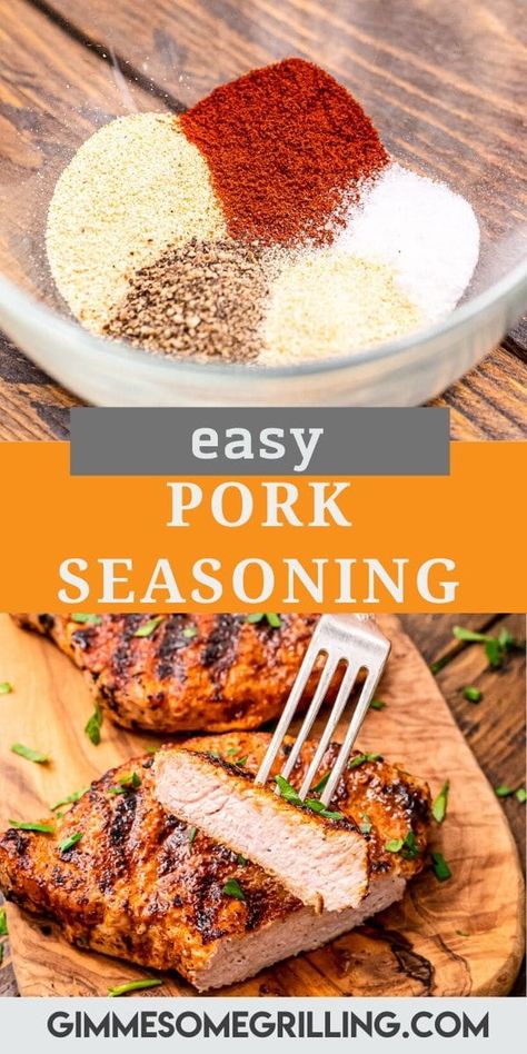 Grilled Pork Chop Seasoning, Grilling Recipes Pork, Pork Chop Seasoning, Pork Tenderloins, Homemade Rubs, Pork Seasoning, Easy Pork Chops, Dry Rubs, Easy Pork Chop Recipes