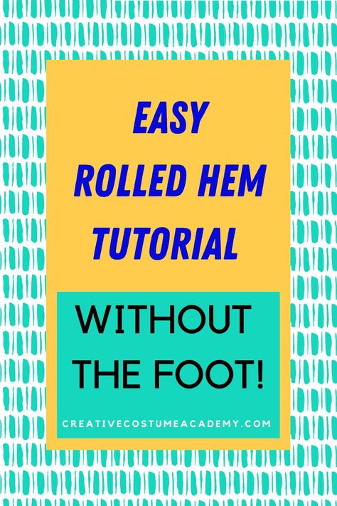 This rolled hem hack will have you wanting to finish all you DIY sewing projects with this narrow hem! It's incredibly easy and you don't even need the fancy rolled hem foot. This is a sewing tip that every beginner needs. Click through to watch the quick sewing tutorial that will change your sewing life! Easy Rolled Hem, Hem Hacks How To Sew, Sewing A Hem Hack, How To Sew A Rolled Hem, Dress Hemming Hacks, Rolled Hem Hack, Rolled Hem Sewing Hack, Sewing Hem Hacks, Hemming Hacks