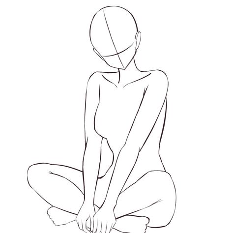 Shy Sitting Pose Reference, Drawing Poses Sitting Criss Cross, Female Sitting Poses Drawing, Anime Siting Pose, Girl Sittingreference, Siting On Floor Pose Reference, Sitting On Thrown Drawing Reference, Body Base Drawing Sitting, How To Draw Someone Sitting