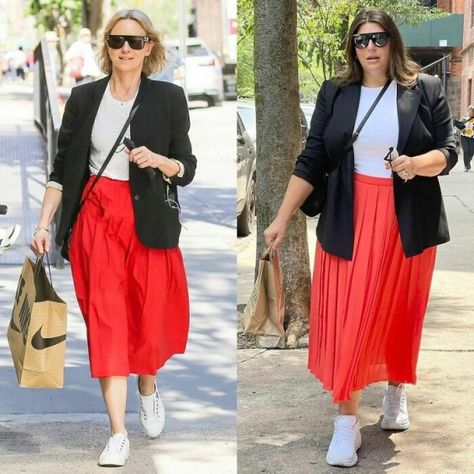 A plus-size blogger copies celebrity stylings to show that anyone can wear anything Dress Like Celebrity, Katie Sturino, Outfits Gorditas, Blazer Outfits Casual, Pentecostal Fashion, Plus Size Summer Outfits, Look Plus Size, Big Girl Fashion, Smart Casual Outfit