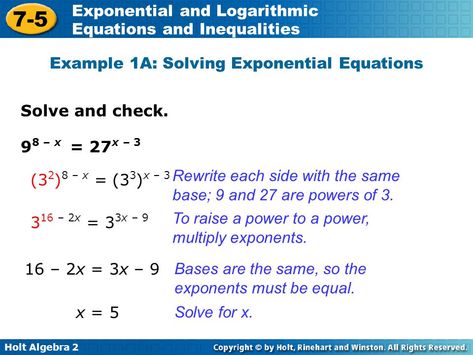 7-5 Exponential and Logarithmic Equations and Inequalities Warm Up - ppt video online download Peter Family Guy, Logarithmic Equations, Equations And Inequalities, Algebra 2, Solving Equations, Math Methods, Guided Math, Graphing Calculator, Equations