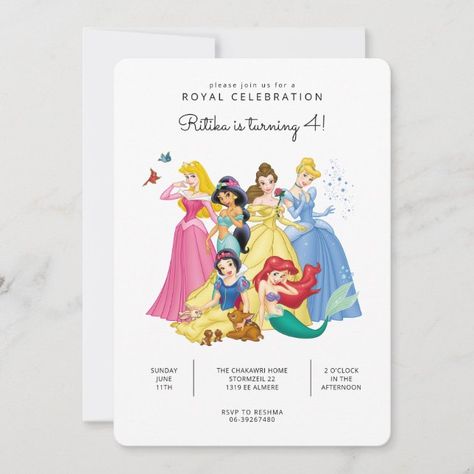 Create your own Invitation | Zazzle Disney Princesses Invitation, Princesses Invitation, Modern Disney Princess, Disney Princess Invitations, Disney Princess Birthday Party, Princess Birthday Invitations, Princess Invitations, Disney Princess Modern, Disney Princess Birthday