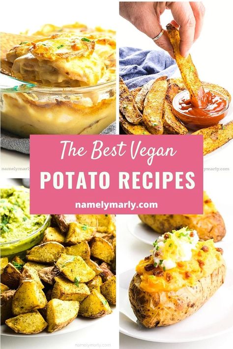 Vegan Recipes With Potatoes, Recipes With Potatoes, Vegan Potatoes, Vegan Potato Salad, Vegan Scalloped Potatoes, Vegan Potato Recipes, Potatoes Mashed, Vegan Potato Salads, Crispy French Fries