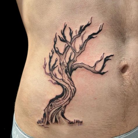 Tree on the stomach for Joseph. First stomach tattoo done, someone let me do some more!!! #stomach #tree #illitrativetattoo #evil #spooky #drawing Spooky Tree Tattoo, Dead Tree Tattoo, Flower Flash, Tree Tat, Stomach Tattoo, Belly Tattoo, Spooky Trees, Stomach Tattoos, Tree Tattoo