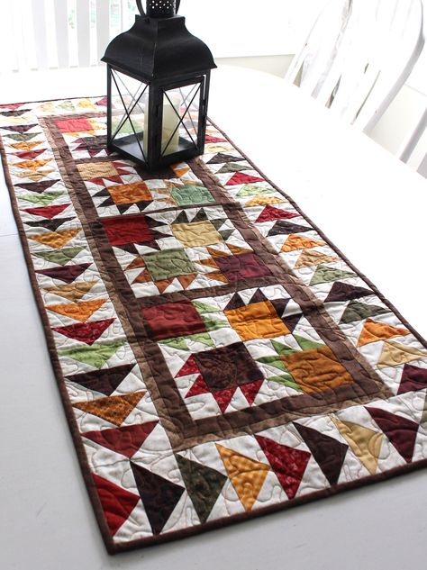 Quilted Patchwork Table Runner, Colorful Scrappy 49 1/2" X 20" Table Quilt, Patchwork Fall Leaves, Autumn Colors Fall Quilt Table Runners, Fall Quilted Table Runners Patterns Free, Fall Quilt Table Runner Patterns Free, Scrappy Pumpkin Table Runner, Autumn Quilted Table Runner Patterns, Fall Table Runner Patterns, Thqnkgiving Table Runners, Autumn Quilts, Patchwork Christmas. Table Runner