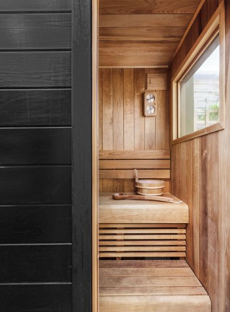 Room, Property, Wood stain, Wood, Interior design, House, Building, Architecture, Sauna, Hardwood, Home Sauna Ideas, Black Joinery, Backyard Sauna, Garden Sauna, Deco Spa, Sauna Ideas, Building A Sauna, Home Sauna, Victorian Terrace House