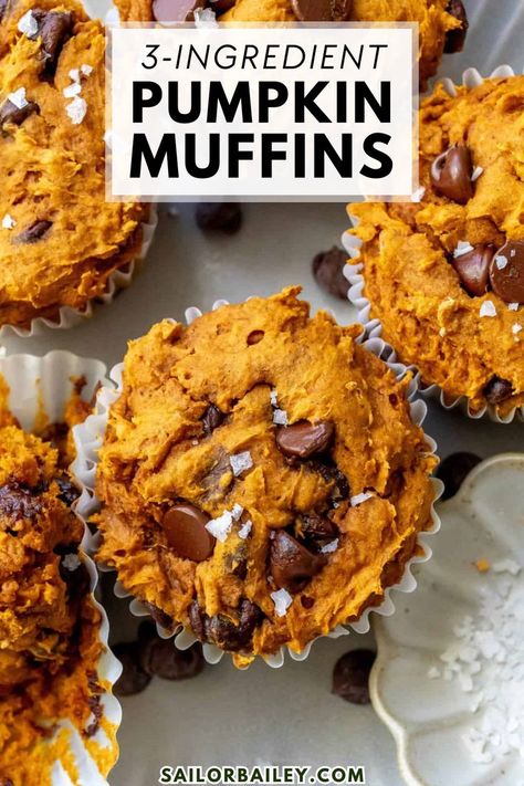 These 3 ingredient Pumpkin Muffins use cake mix for the ultimate easy, delightful fall dessert when in need of a fall baking recipe. They come together quick and will impress guests as the perfect party food for a crowd. 3 Ingredient Pumpkin Muffins, Party Food For A Crowd, 3 Ingredient Pumpkin, Pumpkin Cake Mix, Cake Mix Muffins, Gluten Free Pumpkin Muffins, Pumpkin Muffins Easy, Fall Baking Recipes, Pumpkin Recipes Easy