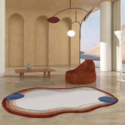 Artsy Rugs, Corridor Carpet, Carpet Modern, Style Japanese, Circle Rug, Polyester Rugs, Rug Stain, Area Carpet, Soft Rug