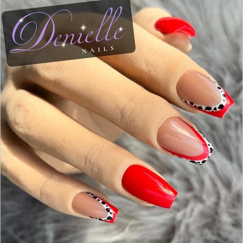 Unleash Your Inner Cruella with These Fierce Press-On Nails! ❤️ Calling all fashionistas and Disney villains! These short coffin press-on nails are a playful twist on Cruella De Vil’s iconic style. Featuring: A bold red base: As captivating and daring as Cruella herself. Double French tips: One side a bold, statement red, the other a playful Dalmatian print. A chic, coffin shape: Edgy and modern, perfect for showing off your fierce side. These nails are perfect for: Making a statement:... Cruella Deville Nails, Cruella Nails, Disney Villain Nails, Devil Nails, Cruella Deville, Short Coffin, Disney Makeup, Coffin Press On Nails, Dalmatian Print