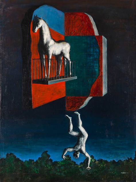 Ekphrastic Writing Challenge Prompt: Edgar Ende - The Ekphrastic Review Classic Surrealism, Strange Paintings, Art Catalogue, Surrealism Artists, Painted Horses, On Canvas, Art Prompts, Arte Pop, Color Stories