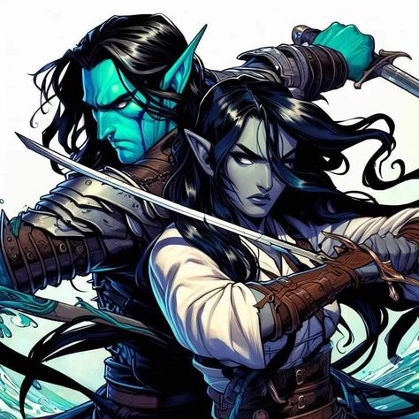 Dnd Duo Characters, Dnd Drow Fighter, Dnd Drow Pirate, D&d Swashbuckler, Fantasy Portraits, Star Wars Characters, Character Concept, Dungeons And Dragons, Favorite Character