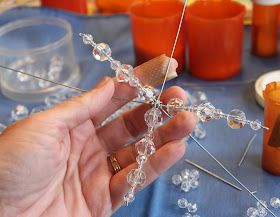 Crystal Snowflakes Diy, How To Make Beaded Snowflake Ornaments, Beaded Snowflake Tutorial, Beaded Snowflakes Ornament Tutorials, Beaded Icicle Ornaments Diy, Beaded Angels Tutorials, Beaded Snowflakes Ornament Free Pattern, Beaded Christmas Ornaments Patterns Free, Beaded Christmas Ornaments Diy