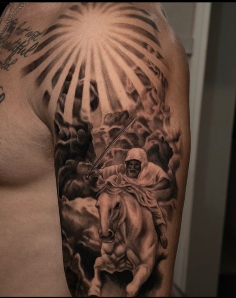 Chest Connecting To Arm Tattoo, Angel Lion Tattoo, Men’s Shoulder Tattoo, Upper Shoulder Tattoo Men, Shades Tattoo, Upper Shoulder Tattoo, Full Chest Tattoos, Valkyrie Tattoo, Soldier Tattoo