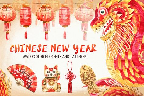 Chinese New Year #garland#seamless#patterns#colors Tonia Tkach, Chinese New Year Card, Chinese New Year Design, Chinese Element, New Year Illustration, New Year Designs, Texture Paint, Art Storage, New Year Card