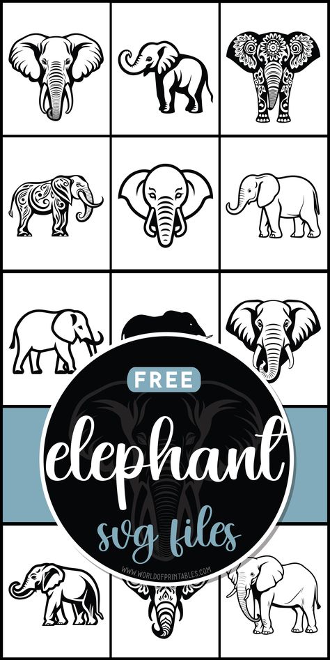 Ele-fun times ahead with free elephant SVG files! Explore majestic designs perfect for adding a touch of wild charm to your crafting adventures. 🐘🎨 Phomemo Templates Free, Elephant Svg Free Cricut, Cricut Wallpaper, Elephant Svg Free, Elephant Svg, Engraving Wood, Svg Bundles, Lazer Cut, Free Cut Files