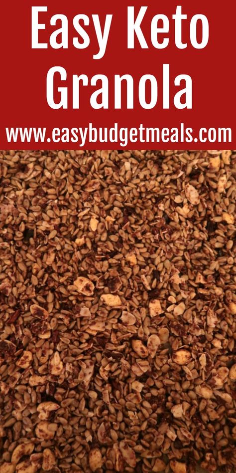 Easy Keto Granola Recipe - Low Carb High Protein Breakfast Cereal Keto Granola Recipe, Budget Breakfast, Low Carb Cereal, Easy Granola Recipe, Low Carb Granola, Low Carb High Protein, Keto Granola, Chocolate Breakfast, Protein Chocolate