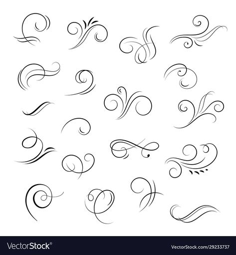 Swirl Doodles, Lettering Embellishments, Lettering Flourishes, Swirl Design Pattern, Swirl Tattoo, Logo Cosmetic, Markers Drawing Ideas, Text Dividers, Expo Marker