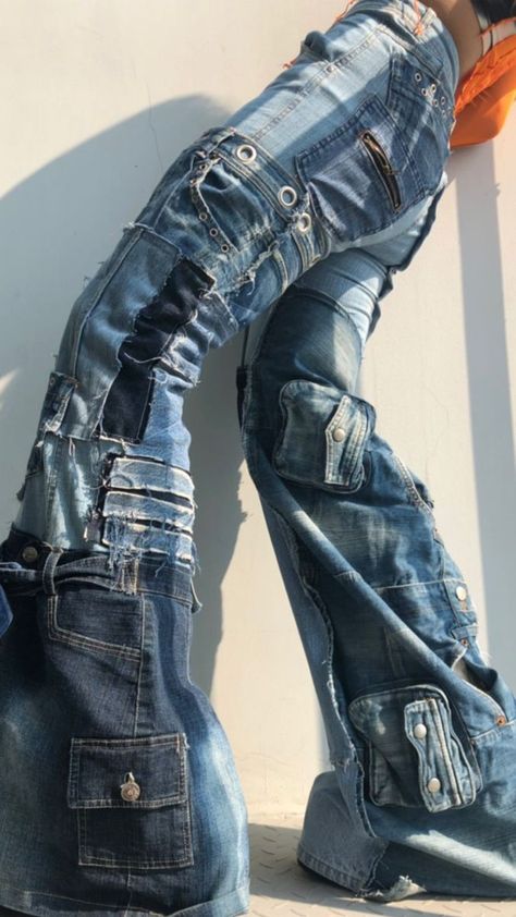 Draft Mule, Ropa Upcycling, Look Jean, Custom Jeans, Diy Vetement, Denim Ideas, Kleidung Diy, Ropa Diy, Upcycled Fashion