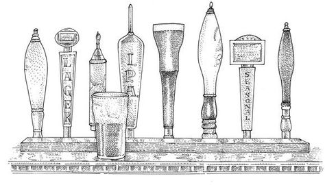 Beer Tap Drawing Tap Drawing, Beer Drawing, Cool Restaurant, Beer Tap Handles, Beer Tap, Beer Taps, Tap Handles, Beer Bar, Beer Brewing