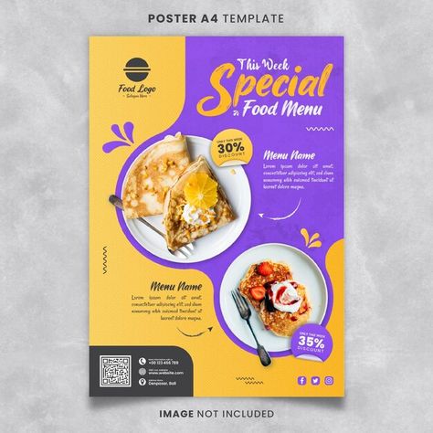 Special Menu Poster, Food Special Offer Poster Design, Menu Promotion Design, Promo Flyer Design Ideas, Restaurant Offers Posters, Food Offer Poster Design, New Menu Poster, Food Promo Design, Food Poster Illustration