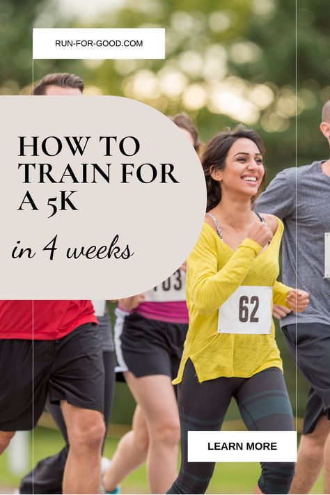 Want to run a 5K? This 4 week 5K training plan for beginners is perfect for those who want to be ready for a 5K race in about a month. #5Ktraining #5krunning 4 Week 5k Training For Beginners, 5k Running Plan Beginner, 5k In 4 Weeks, How To Train For A 5k In A Month, 5k In A Month, 15 K Training Plan Running, Run 5k In 4 Weeks, Run 5km For Beginners, 5k Training For Beginners