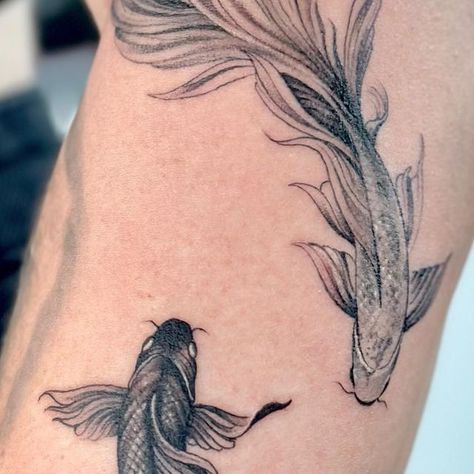 Tattoo Bangkok Thailand on Instagram: "Koi fish ying yang done ✅ by Artist - Jame 👨‍🎨" Fish Ying Yang, October 25, Ying Yang, Koi Fish, Bangkok Thailand, Yin Yang, Koi, Bangkok, Body Art