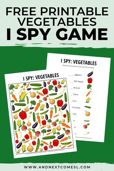 Healthy Food Activities, I Spy Printable, Spy Games For Kids, Feeding Therapy, Kids Vegetables, Nutrition Activities, Nutrition Month, I Spy Games, Spy Games