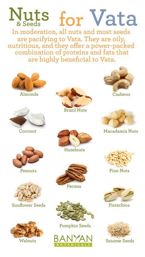 #ayurveda In moderation, all nuts and most seeds are pacifying to Vata. They are oily, nutritious, and they offer a power-packed combination of proteins and fats that are highly beneficial to Vata. Vata Diet, Ayurveda Vata Dosha, Ayurveda Dosha, Ayurveda Vata, Ayurveda Diet, Ayurveda Recipes, Ayurvedic Diet, Ayurveda Life, Vata Dosha