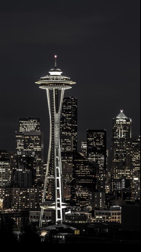 Seattle Wallpaper, Seattle Space Needle, Seattle Photography, Space Needle Seattle, Seattle City, Scenic Photography, Night Scenery, Wallpaper Images, Digital Assets