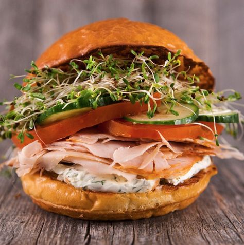 New York Bagel Sandwich, Artisan Sandwich Recipes, Crazy Sandwich Ideas, Luxury Sandwiches, Coffee Shop Sandwiches Ideas, New York Sandwiches, Unusual Sandwiches, Upscale Sandwiches, Unique Sandwich Ideas