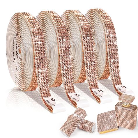 PRICES MAY VARY. 【Package and Dimension】The package comes with 4 rolls of self adhesive rhinestone diamond ribbons in the same widths, 4 rows of diamonds (width 0.9 cm), each roll is 1 yard. 【Super Sticky】 Self-adhesive crystal rhinestone ribbon use high temperature melt technology, crystal glass rhinestone materials, high temperature resistance, hot melt glue on the back, stable adhesion, combined with high quality rhinestones and self-adhesive paper, beautiful adhesion, not easy to fall off, a Birthday Party Diy, Glamorous Decor, Rhinestone Ribbon, Diamond Ribbon, Phone Decoration, Diy Event, Diamond Bling, Rhinestone Material, Diy Birthday Party