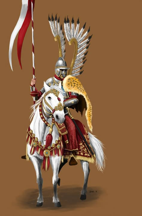 Polish Winged Hussar by ThaneBobo Cossack Warrior, Winged Hussar, Country List, Polish Hussars, Polish Tattoos, Practice Painting, Polish Culture, Polish Winged Hussars, Slavic Mythology