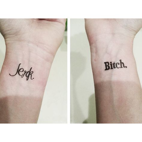 Supernatural Jerk Bitch - Temporary Tattoo ($5) ❤ liked on Polyvore featuring accessories, body art and tattoos 5 Star Tattoo, Maching Tattoos, Sister Tattoo Designs, Matching Friend Tattoos, Brother Sister Tattoo, Brother Tattoos, Supernatural Tattoo, Matching Best Friend Tattoos, Bestie Tattoo