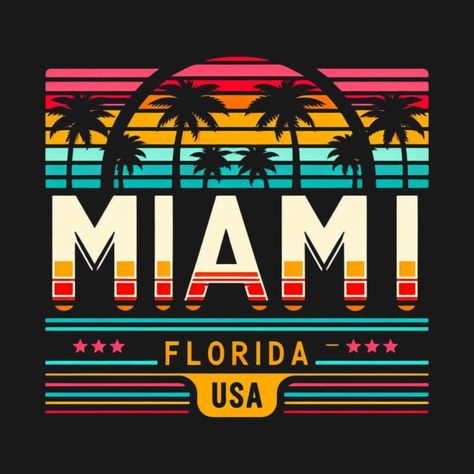 Check out this awesome 'Miami%3A+Where+the+Sun+Shines+Brighter' design on @TeePublic! Miami Logo, Miami Party, Party Logo, Beach Cars, Pop Art Wallpaper, Florida Usa, Funny Movies, Kids Stickers, Black Artists