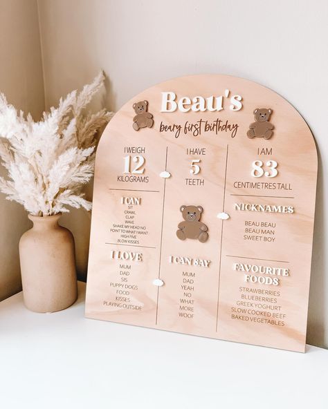 Beau’s Beary First Birthday🐻🤍 Beary First Year, Beary First Birthday Party, One Beary Good Year Birthday, Bear-y First Birthday, Beary First Birthday Girl, Beary First Birthday, 1st Birthday Board, First Birthday Party Favor, Honey Bee Baby Shower