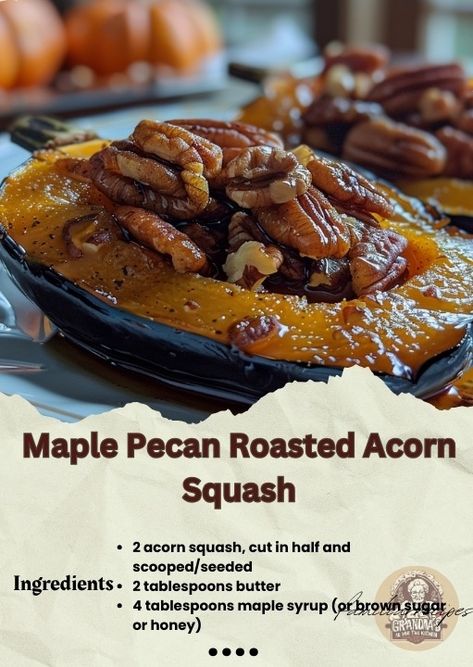 Pecan Roasted, Acorn Squash Roasted, Summer Bbq Recipes, Roasted Acorn Squash, Traditional Mexican Dishes, Quick Lunch Recipes, Acorn Squash Recipes, Chocolate Cake Recipe Easy, Asian Street Food