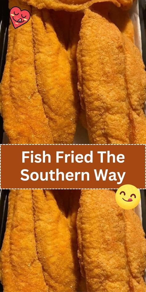 A comfort food staple in Southern cuisine, this recipe involves coating fish fillets in a seasoned cornmeal batter and frying them to achieve a crispy exterior and moist, flaky interior. It's often served with lemon wedges and tartar sauce. Fried Fish Fillet Recipe, Fried Fish Batter, Beer Battered Fish Recipes, Fried Catfish Recipes, Fish Fried, Fish Batter Recipe, Fish Fillet Recipe, Seafood Dish Recipes, Catfish Recipes