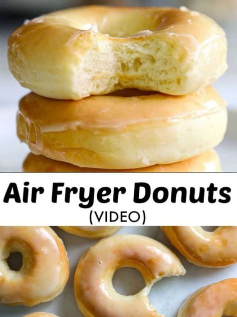 Air Fryer Donuts - Simply Home Cooked Donuts From Scratch, Air Fryer Donuts, Fluffy Light, Air Fried Food, Simply Home, Homemade Donuts, Doughnut Recipe, Best Comfort Food, Air Fryer Recipes Easy