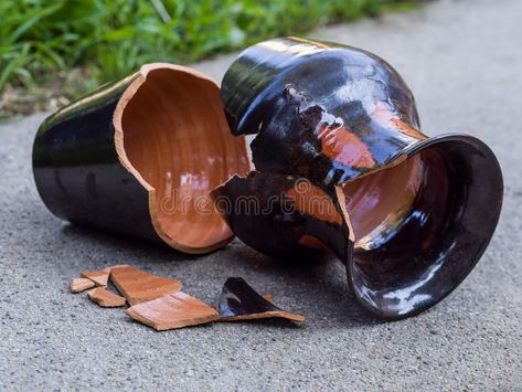 Broken vase. Laying on ground in pieces , #spon, #vase, #Broken, #Laying, #pieces, #ground #ad Broken Vase, Alabaster Jar, Clay Roof Tiles, Clay Roofs, Cherry Blossom Painting, Vase With Lights, Keramik Vase, Clay Pots, Original Abstract Painting