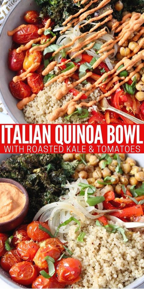 Cava Bowl, Italian Quinoa, Quinoa Bowls Healthy, Gluten Free Bowl, Lunch Bowl Recipe, Vegan Bowl Recipes, Italian Bowl, Vegetarian Recepies, Bowls Recipes