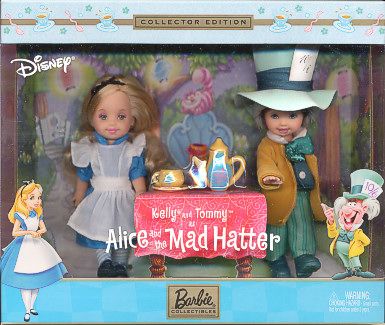 *2002 Collector edition Storybooks favorites Alice and the mad hatter Kelly & Tommy dolls 2 #57577 Alice And The Mad Hatter, Barbie Kelly, Chelsea Doll, Barbie Sisters, The Mad Hatter, Disney Dolls, Disney Alice, Barbie Collector, Barbie Collection