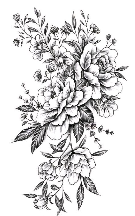 Flower Bush Tattoo, Shoulder Tattoos Stencil, Tree And Flower Tattoo, November Flower Tattoo, November Flower, Small Flower Tattoos, Tattoo Stencils, Rose Tattoo, Shoulder Tattoo