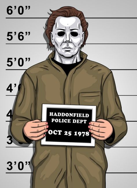 Michael Myers mugshot Michael Myers Art, Movie Tattoos, Horror Villains, Mug Shot, Creation Art, Horror Movie Icons, Horror Artwork, The Boogeyman, Horror Movie Art